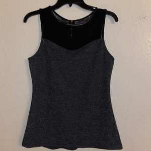 [EXPRESS] Black Blouse w/ Yoke & Back Zipper